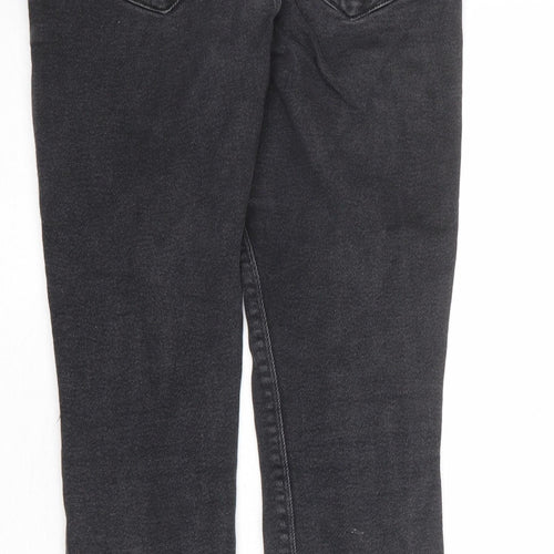 Topshop Womens Grey Cotton Skinny Jeans Size 12 Regular Zip