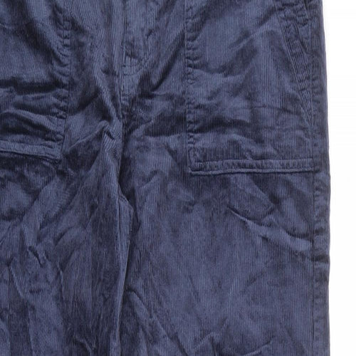 Per Una Womens Blue Cotton Trousers Size 10 Regular Zip