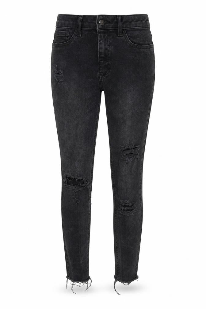 New Look Womens Grey Cotton Skinny Jeans Size 12 Regular Zip