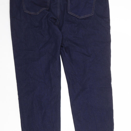 Marks and Spencer Womens Blue Cotton Straight Jeans Size 20 Regular Zip