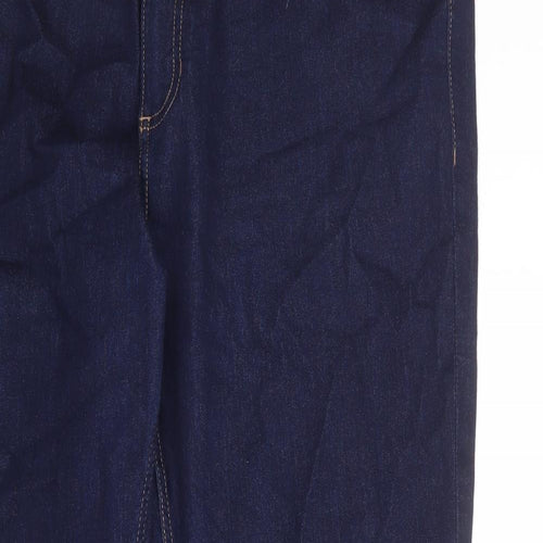 Marks and Spencer Womens Blue Cotton Straight Jeans Size 20 Regular Zip