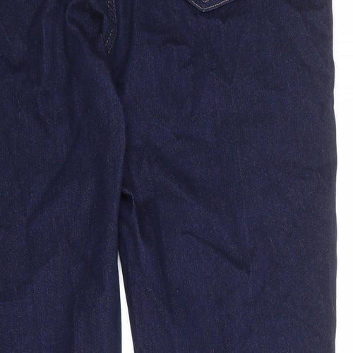Marks and Spencer Womens Blue Cotton Straight Jeans Size 20 Regular Zip