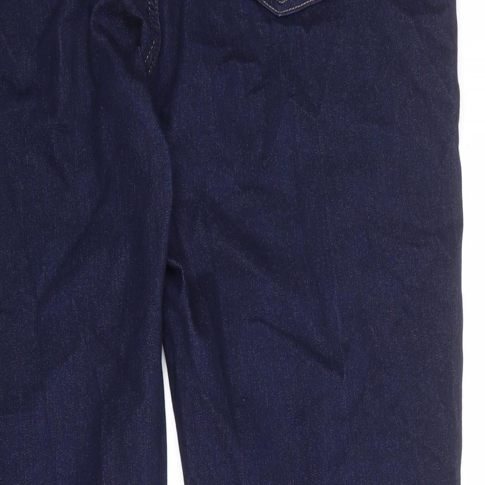 Marks and Spencer Womens Blue Cotton Straight Jeans Size 20 Regular Zip