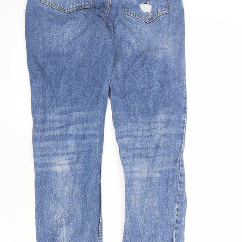 Denim & Co. Womens Blue Cotton Straight Jeans Size 6 Regular Zip