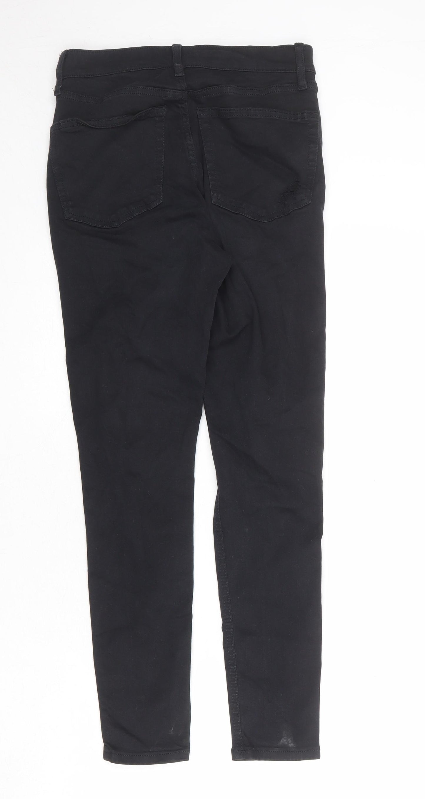 Topshop Womens Black Cotton Skinny Jeans Size 28 in Regular Zip