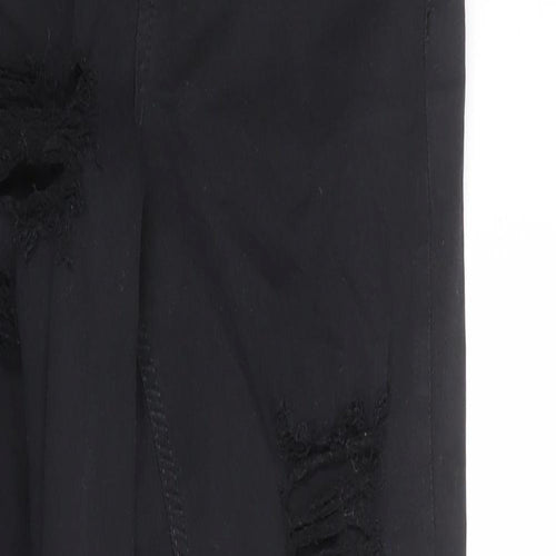 Topshop Womens Black Cotton Skinny Jeans Size 28 in Regular Zip