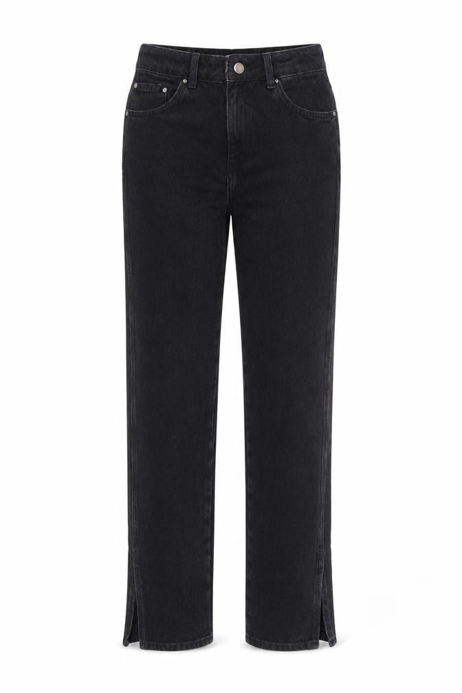 Denim & Co. Womens Black Cotton Straight Jeans Size 10 Regular Zip