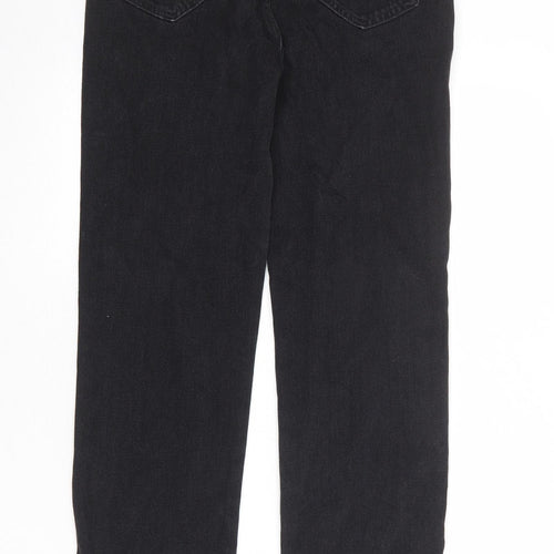 Denim & Co. Womens Black Cotton Straight Jeans Size 10 Regular Zip