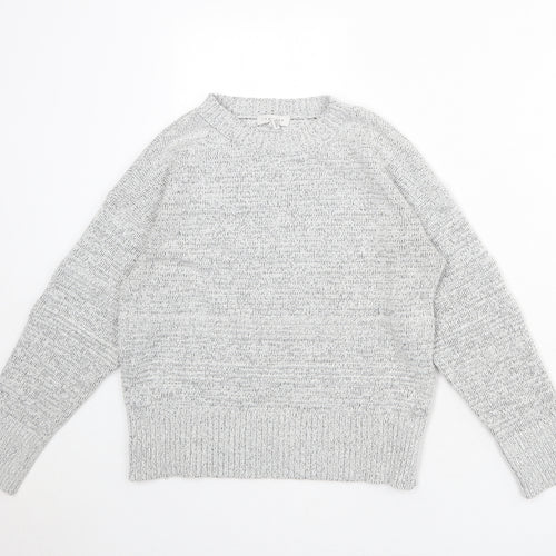 Topshop Womens Grey Round Neck Acrylic Pullover Jumper Size S