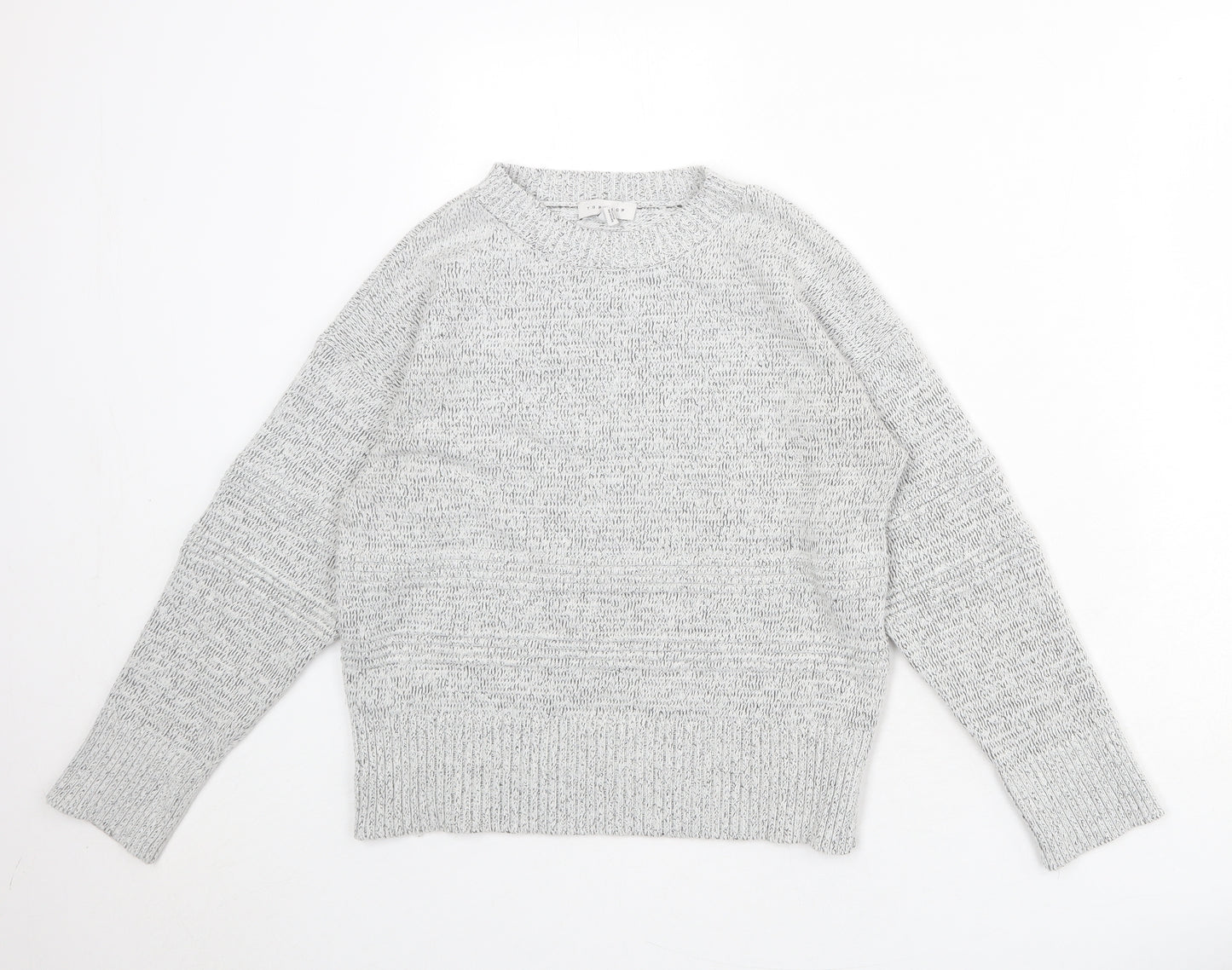 Topshop Womens Grey Round Neck Acrylic Pullover Jumper Size S