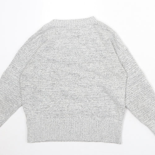 Topshop Womens Grey Round Neck Acrylic Pullover Jumper Size S