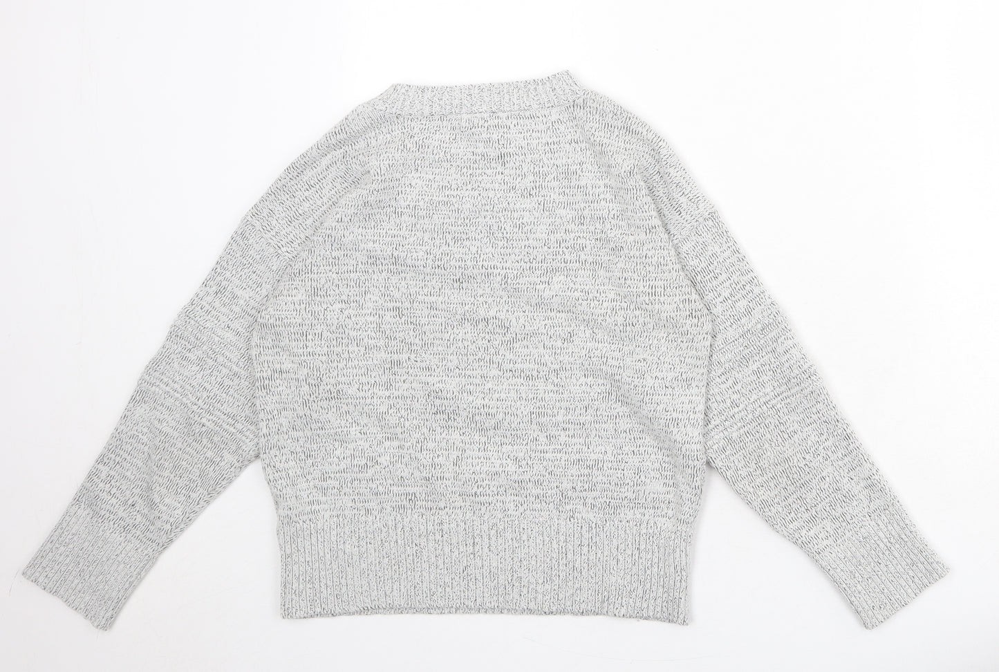 Topshop Womens Grey Round Neck Acrylic Pullover Jumper Size S
