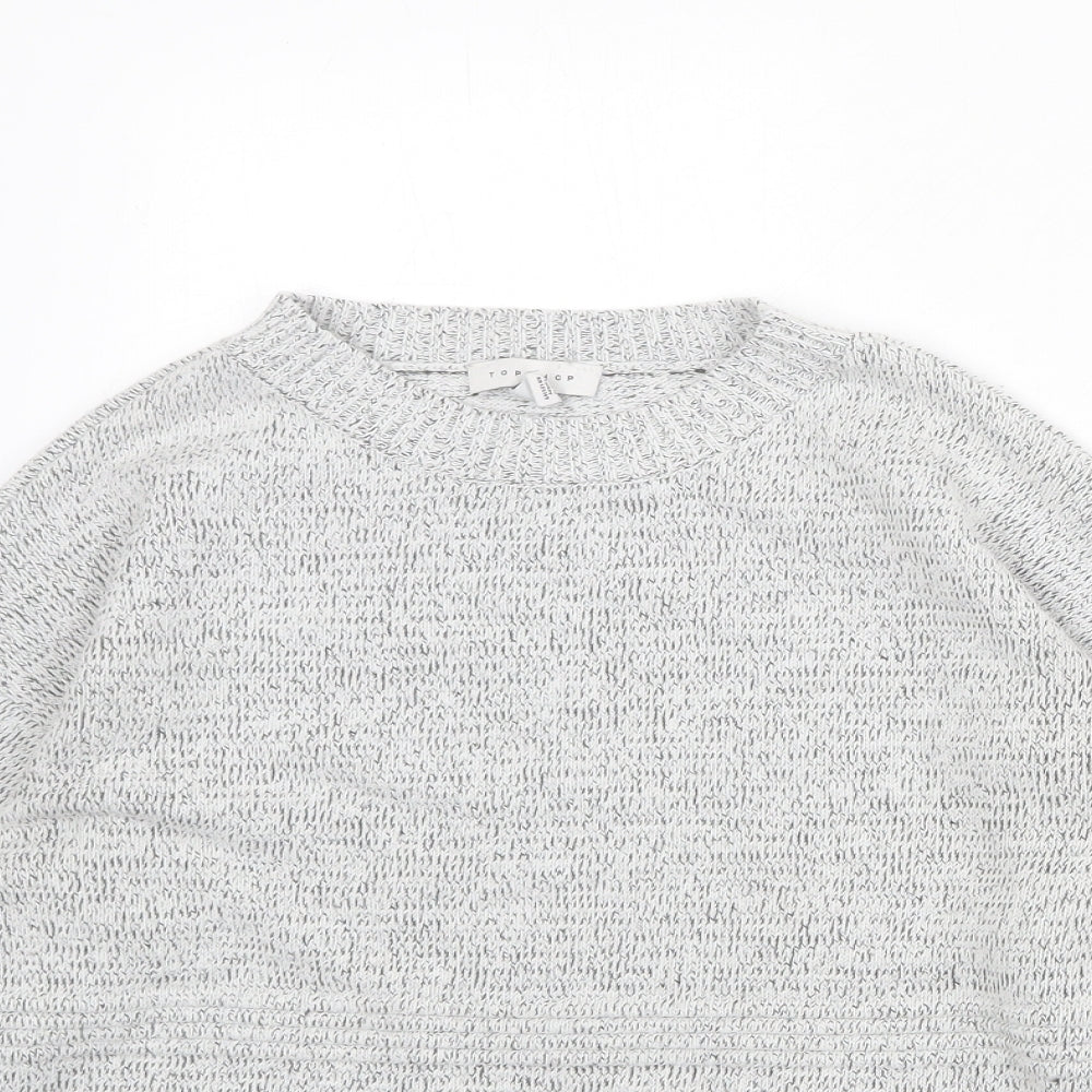 Topshop Womens Grey Round Neck Acrylic Pullover Jumper Size S