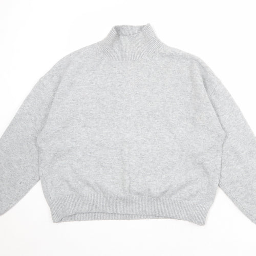 H&M Womens Grey High Neck Polyester Pullover Jumper Size M