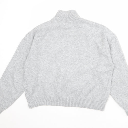 H&M Womens Grey High Neck Polyester Pullover Jumper Size M