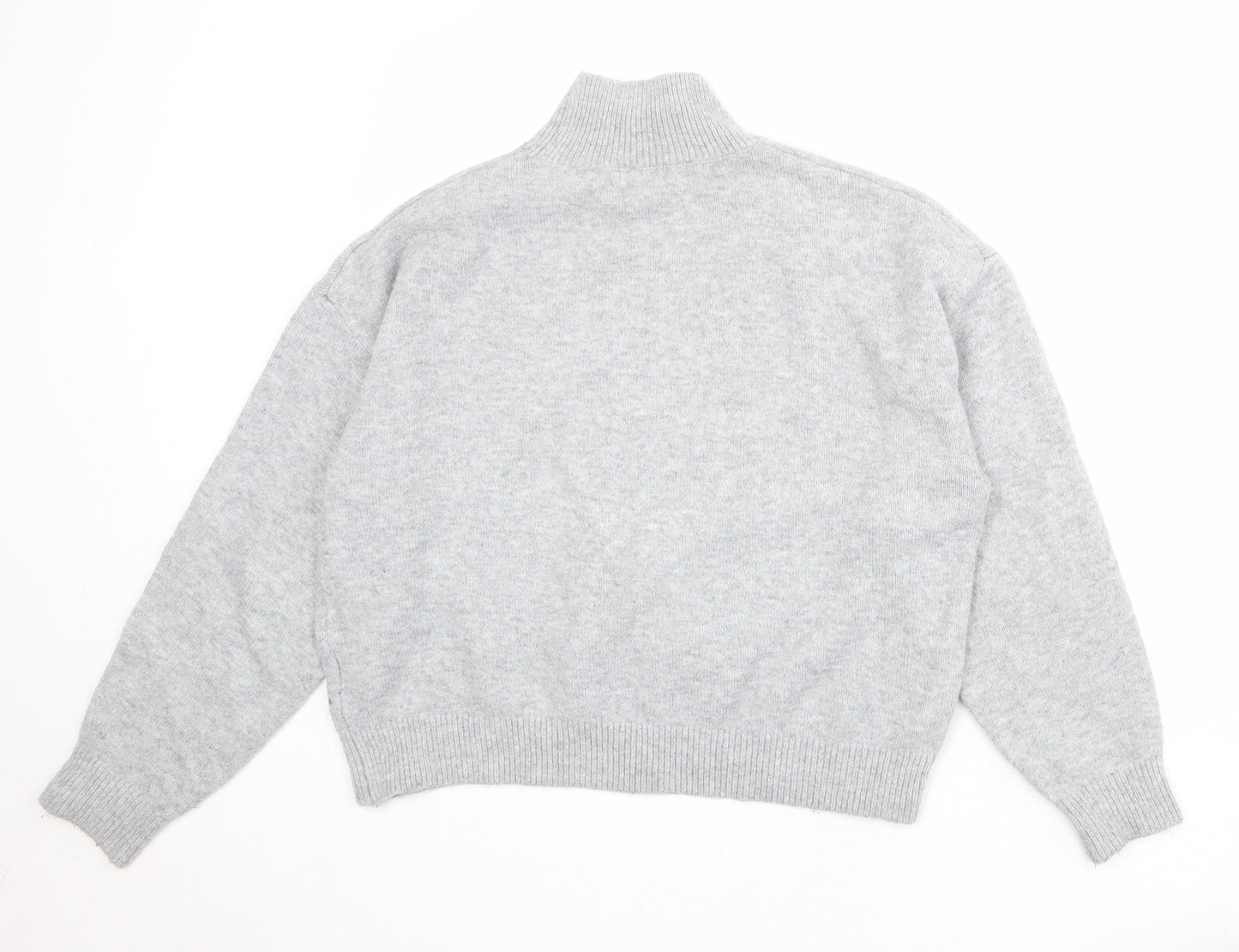 H&M Womens Grey High Neck Polyester Pullover Jumper Size M