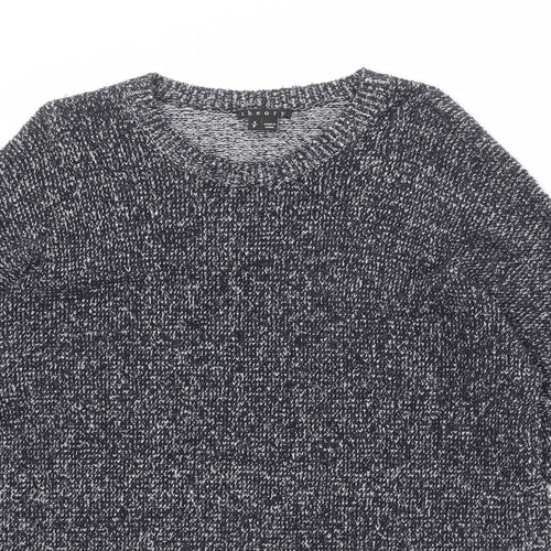 Theory Womens Blue Round Neck Cotton Pullover Jumper Size S