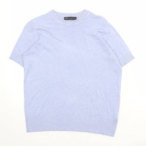 Marks and Spencer Womens Blue Round Neck Viscose Pullover Jumper Size 10