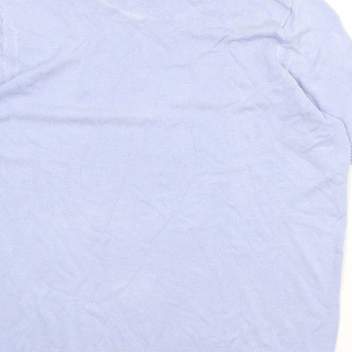 Marks and Spencer Womens Blue Round Neck Viscose Pullover Jumper Size 10