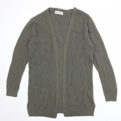 Son of Stag Womens Green V-Neck Acrylic Cardigan Jumper Size S