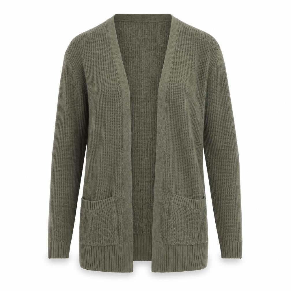 Son of Stag Womens Green V-Neck Acrylic Cardigan Jumper Size S
