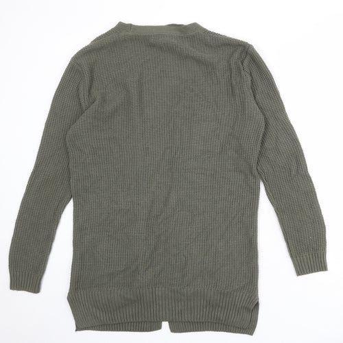 Son of Stag Womens Green V-Neck Acrylic Cardigan Jumper Size S