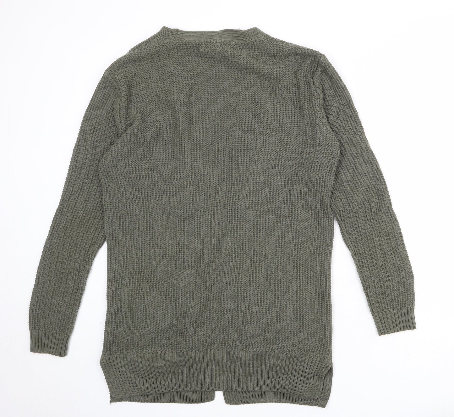 Son of Stag Womens Green V-Neck Acrylic Cardigan Jumper Size S