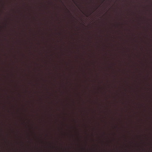 River Island Womens Red V-Neck Acrylic Pullover Jumper Size S - Cut out Detail