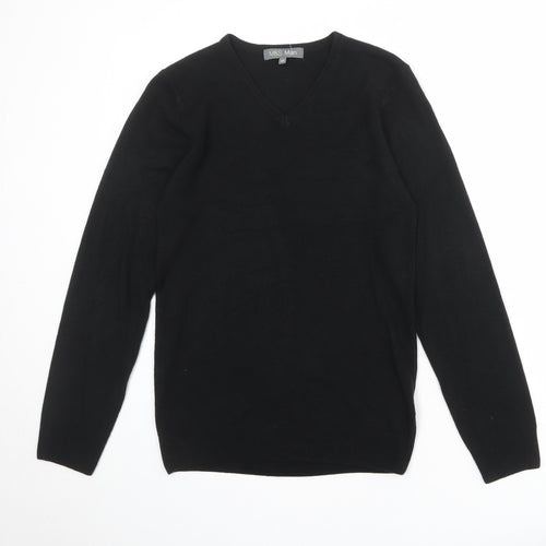 Marks and Spencer Mens Black V-Neck Acrylic Pullover Jumper Size XS Long Sleeve