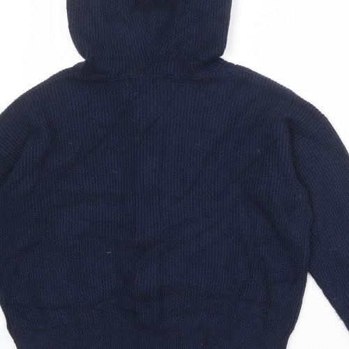 Marks and Spencer Womens Blue Round Neck Viscose Cardigan Jumper Size M