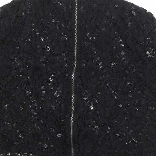 Zara Womens Black Polyester Basic Blouse Size L Round Neck