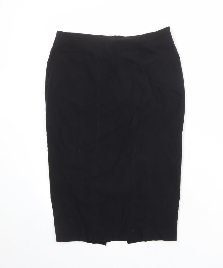 New Look Womens Blue Viscose Straight & Pencil Skirt Size 10 Zip
