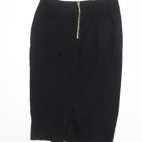 New Look Womens Blue Viscose Straight & Pencil Skirt Size 10 Zip