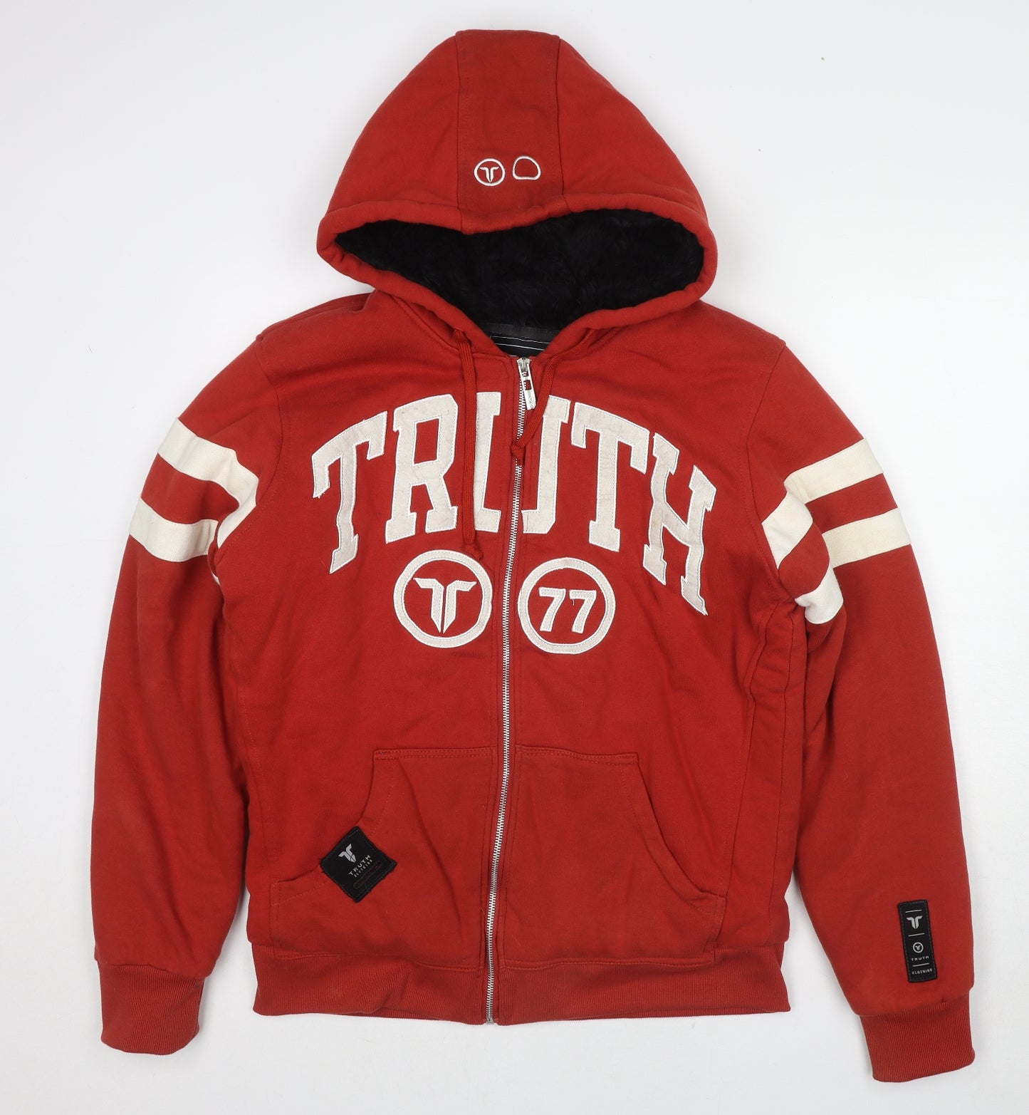 Truth Clothing Mens Red Cotton Full Zip Sweatshirt Size L