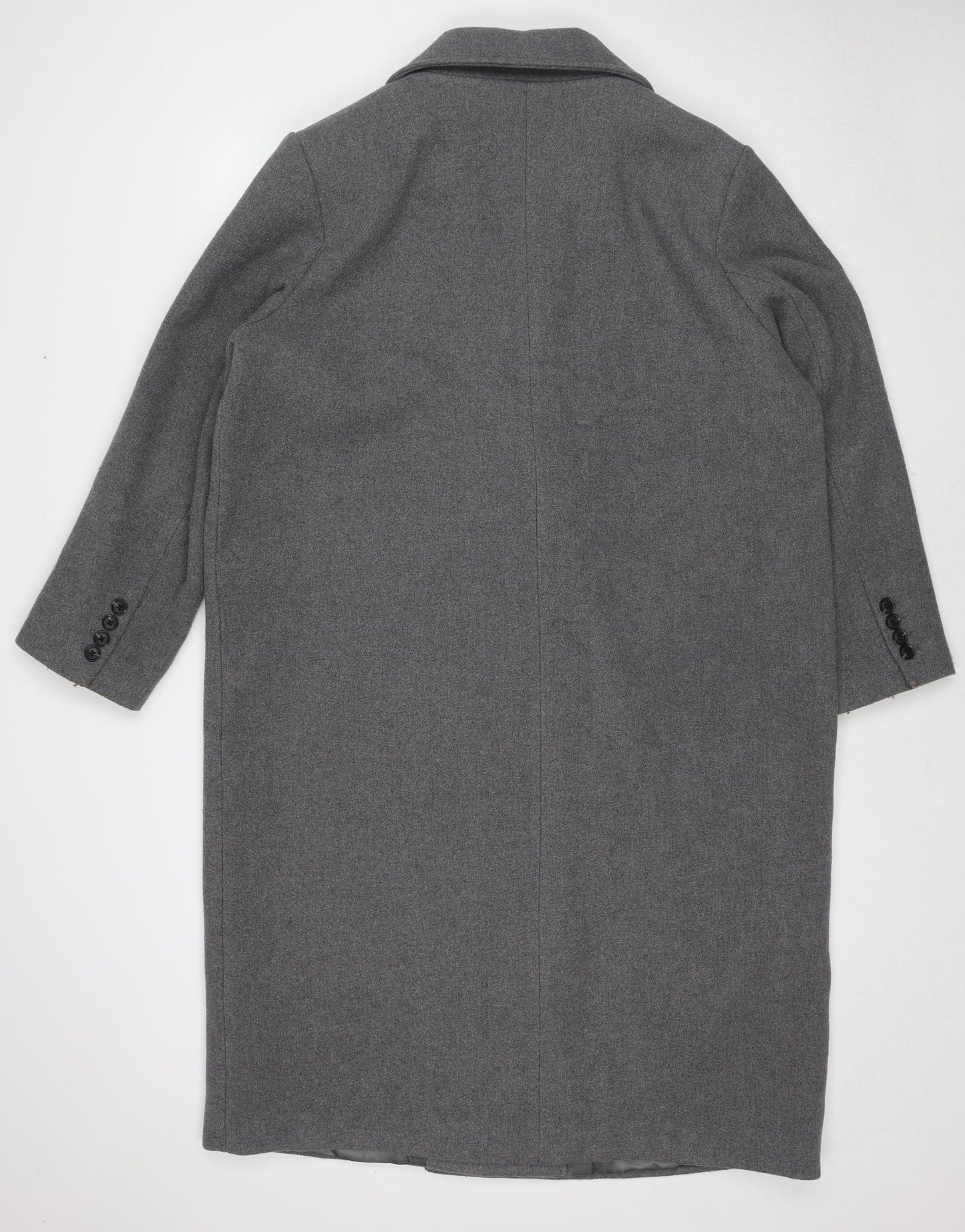 Marks and Spencer Womens Grey Overcoat Coat Size 18 Button