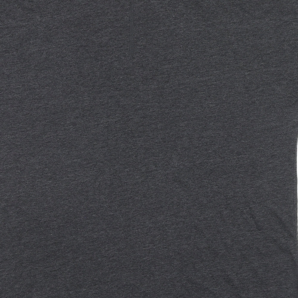 NEXT Womens Grey Cotton Basic T-Shirt Size 16 Round Neck - Star Print