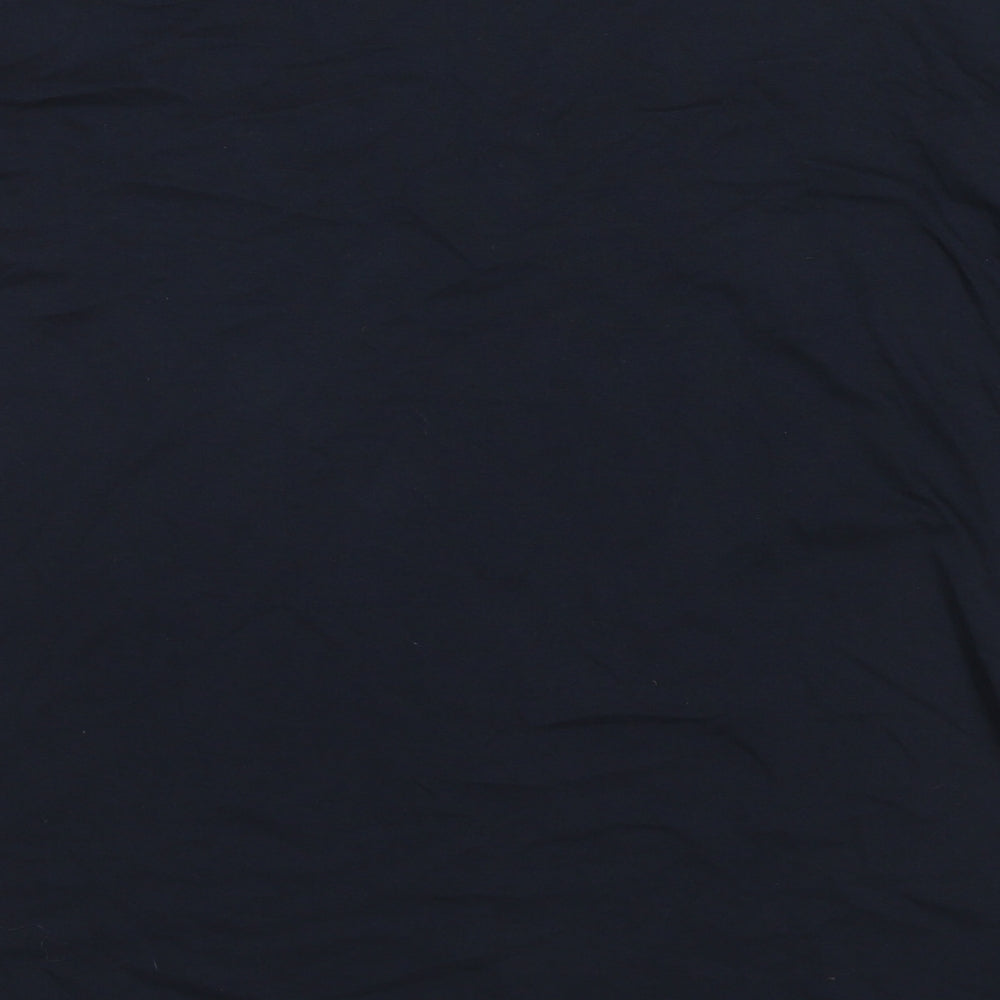 BHS Mens Blue Striped Cotton T-Shirt Size L Round Neck