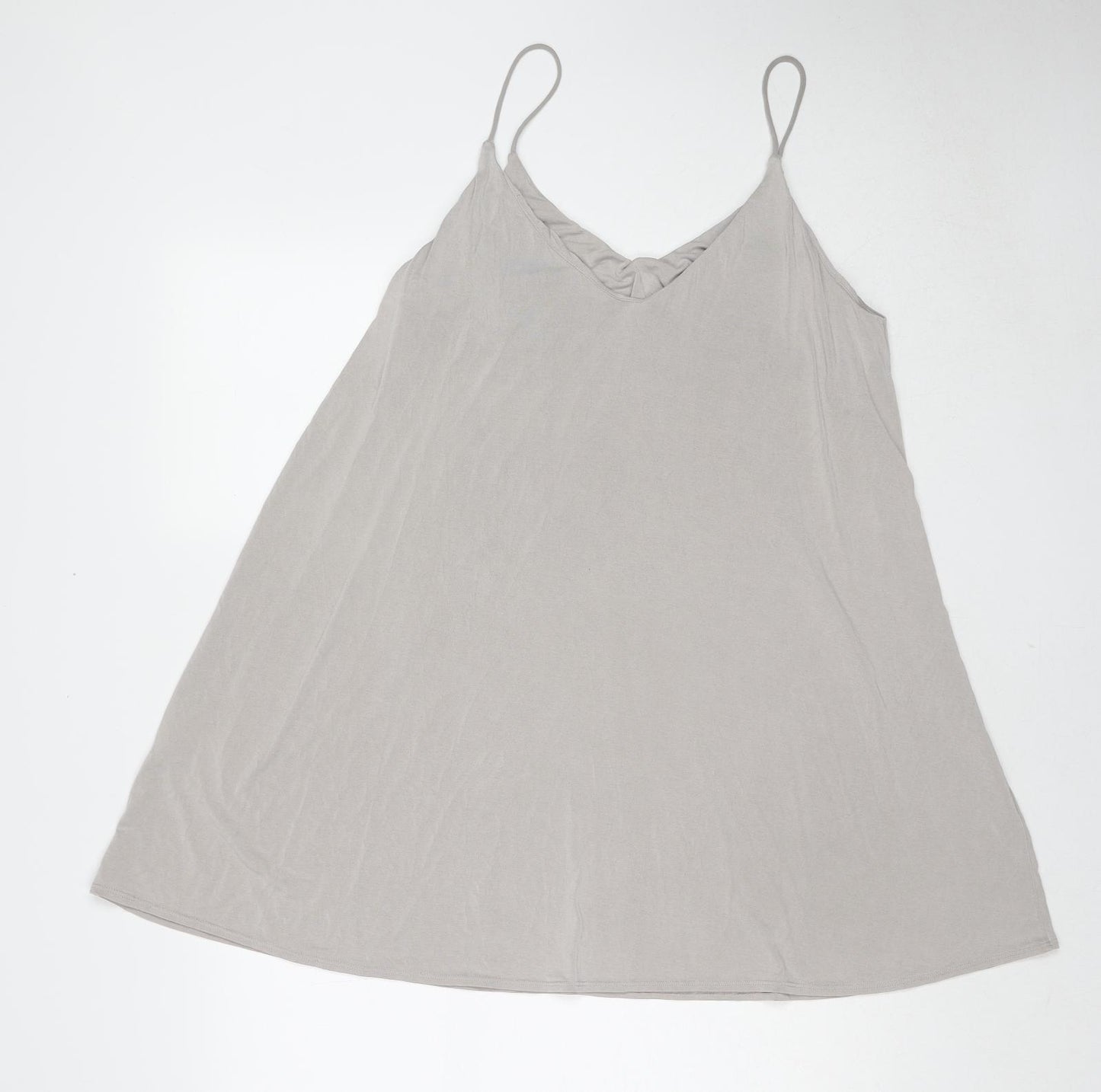 H&M Womens Grey Modal Slip Dress Size M V-Neck Pullover