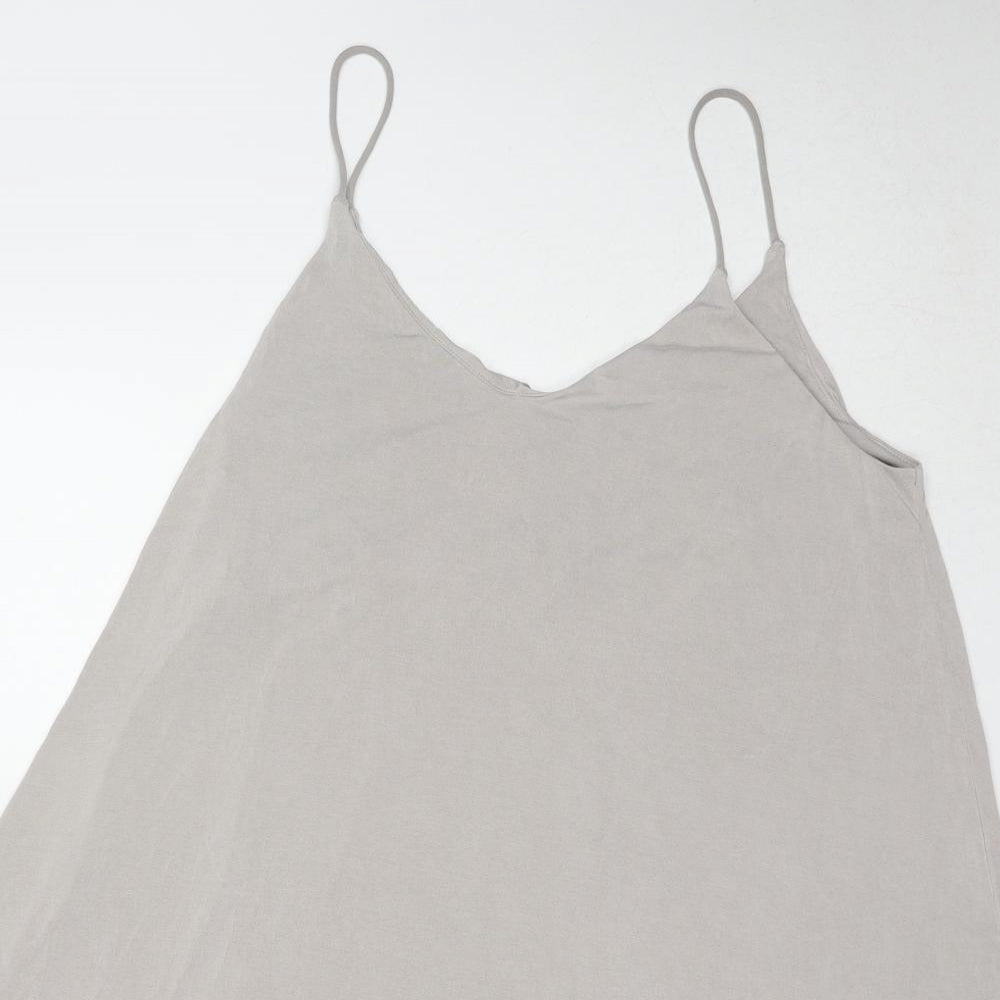 H&M Womens Grey Modal Slip Dress Size M V-Neck Pullover