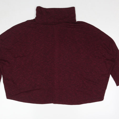 New Look Womens Red Mock Neck Polyester Pullover Jumper Size 10