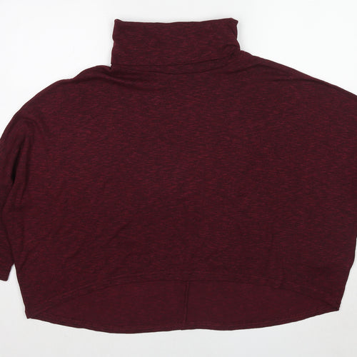 New Look Womens Red Mock Neck Polyester Pullover Jumper Size 10