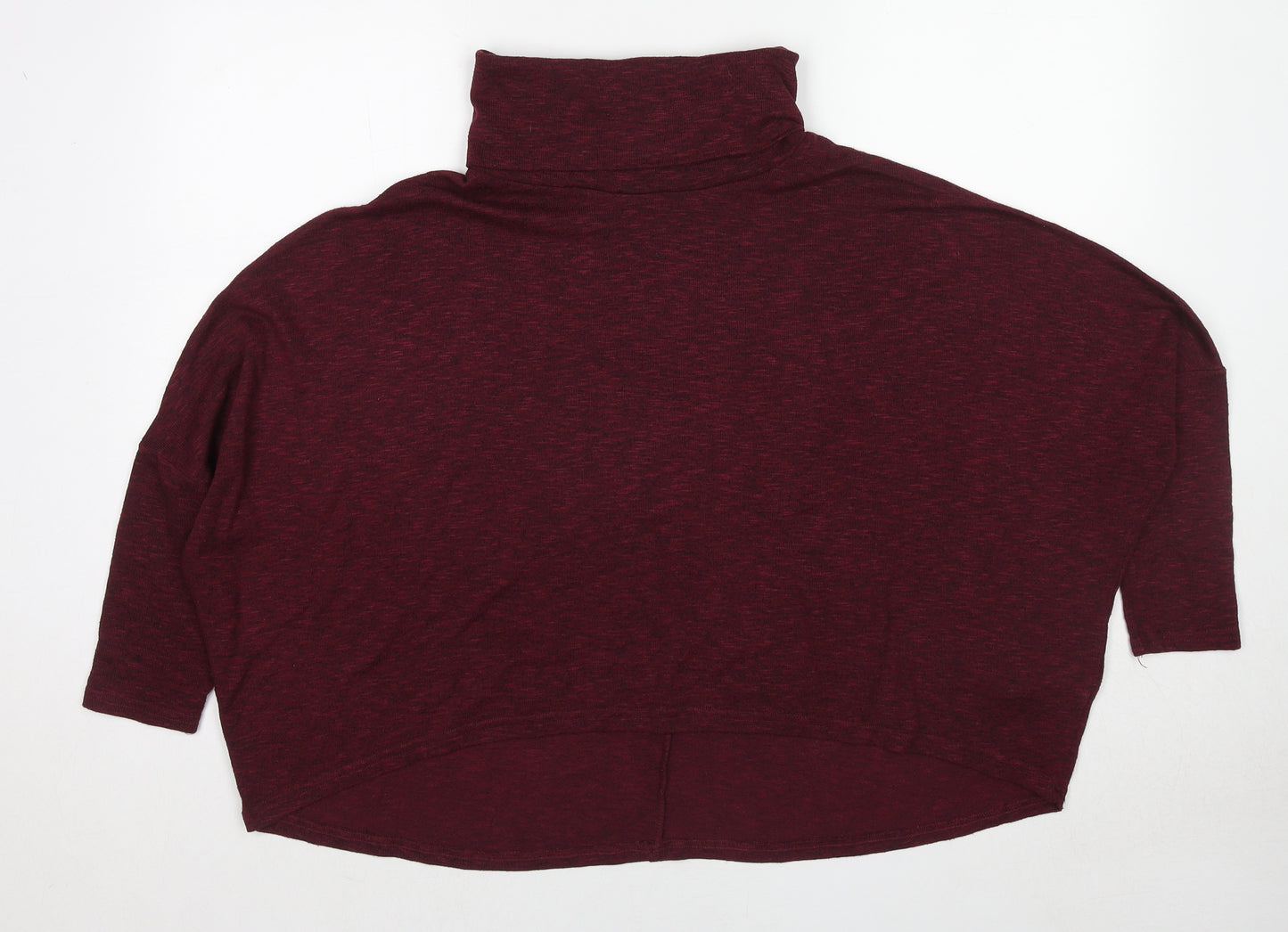 New Look Womens Red Mock Neck Polyester Pullover Jumper Size 10