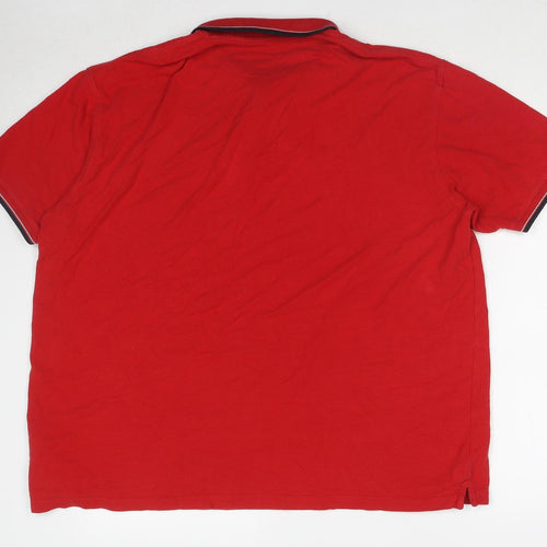 EWM Mens Red Cotton Polo Size 2XL Collared Pullover