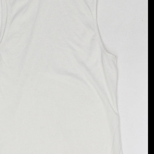New Look Womens White Polyester Basic Tank Size 10 Roll Neck