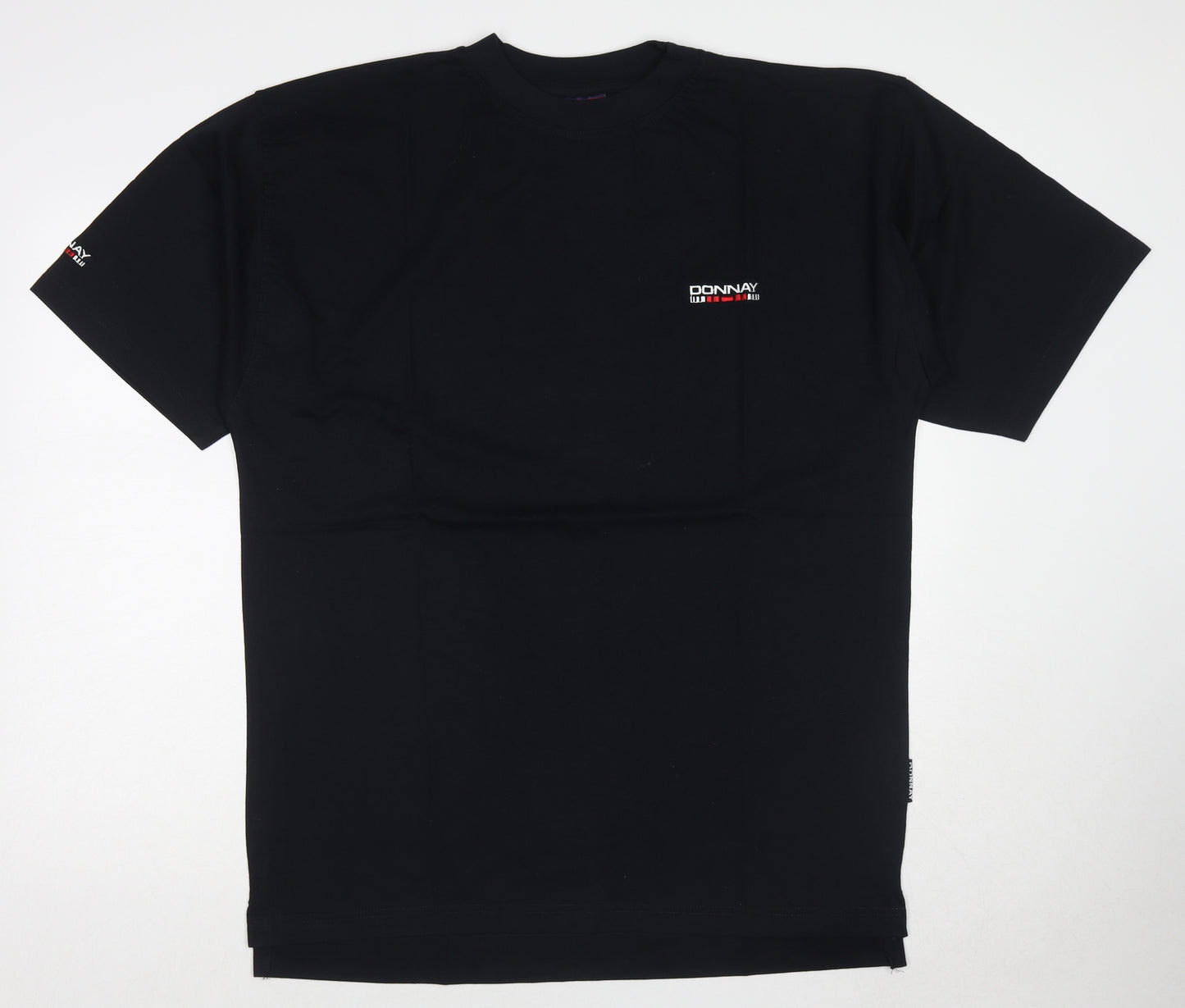 Donnay Mens Black Cotton T-Shirt Size L Crew Neck