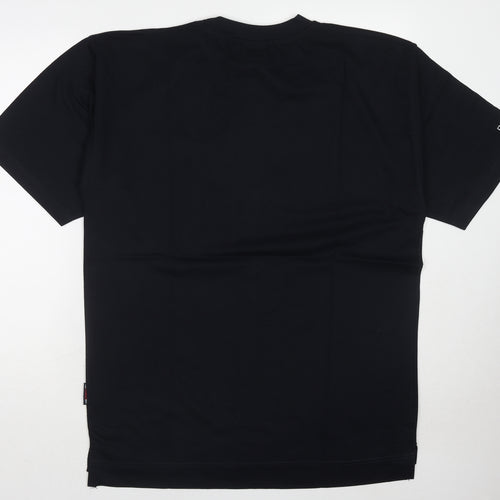 Donnay Mens Black Cotton T-Shirt Size L Crew Neck