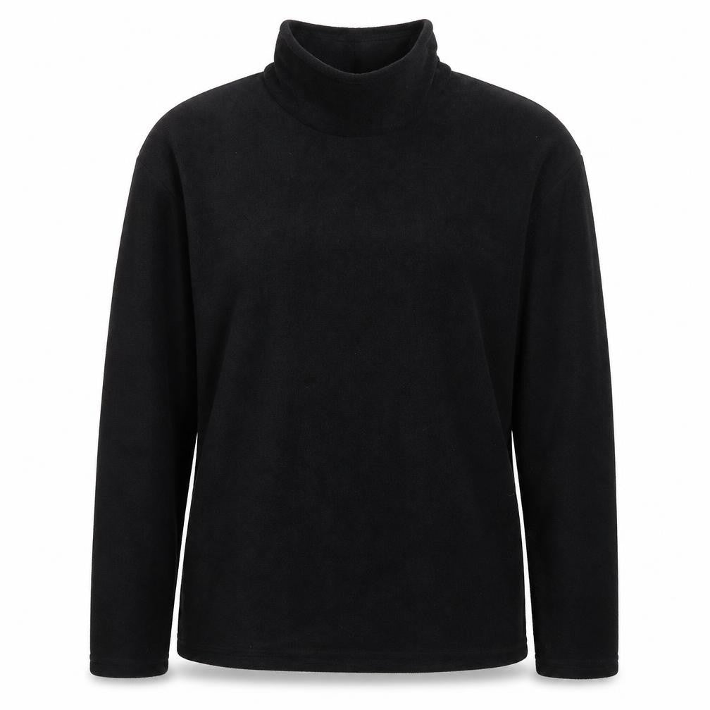 Front view of Decathlon women’s black polyester pullover sweatshirt, size M, pullover