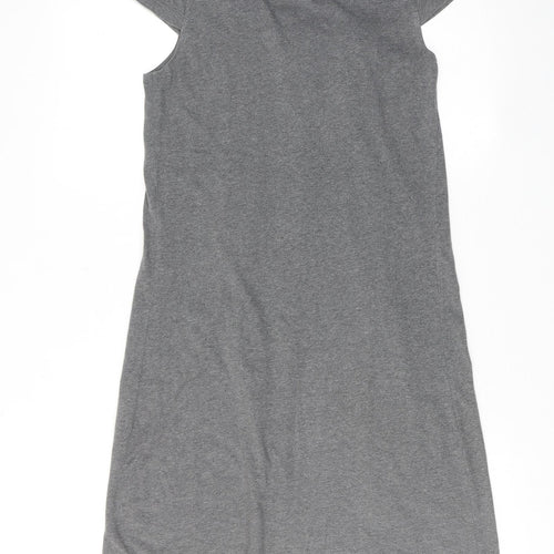 NEXT Womens Grey Cotton A-Line Size 10 Boat Neck Pullover - Neckline Detail