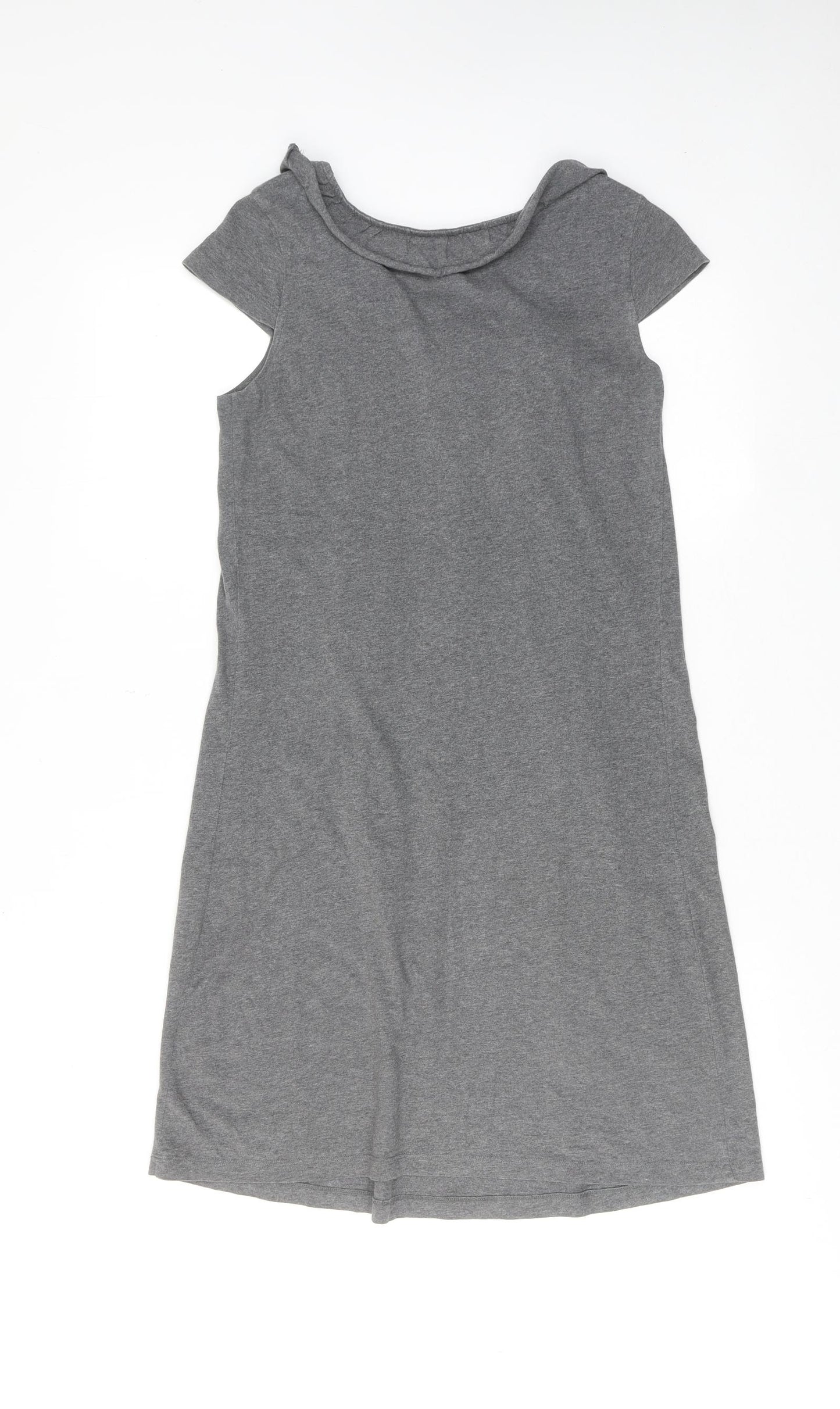 NEXT Womens Grey Cotton A-Line Size 10 Boat Neck Pullover - Neckline Detail