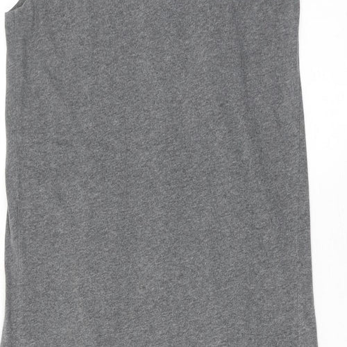 NEXT Womens Grey Cotton A-Line Size 10 Boat Neck Pullover - Neckline Detail